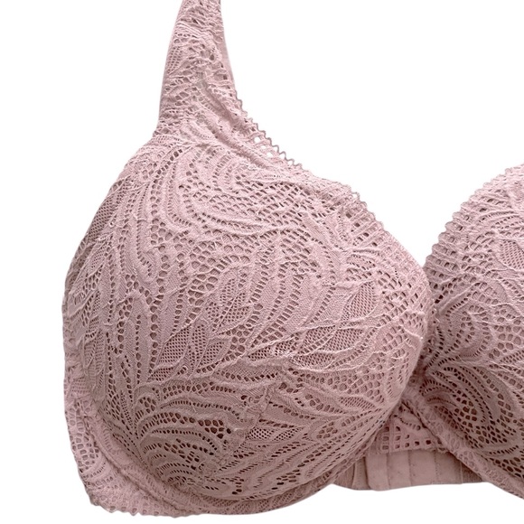 Auden Push up Plunge full coverage women’s underwire lace bra mauve size 36DD - Picture 2 of 7